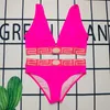 Q4b0 Traje de baño para mujer Diseñador Bikini para mujer de dos piezas con traje de baño del alfabeto Playa de verano Mujer de una sola pieza