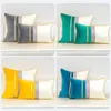 Pillow Luxury 60 60cm Two-color Stitching Velvet Cover Decorative Small Gold Bar Shrink Edge Pillowcase