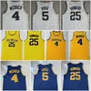 5 Jalen Rose Yellow College 후퇴 유니폼 25 Juwan Howard 4 Chris Webber 41 Glen Rice Blue White Stitched Mens 농구 유니폼