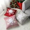 Kussen Rode Kersthoes 45X45 Sneeuwvlok Fluweel Knuffelen Mode Woondecoratie Voor Slaapbank