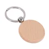 Porte-clés 60pcs blanc rond en bois porte-clés bricolage étiquettes en bois peuvent graver des cadeaux 293B