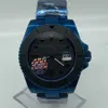 2021 Nouvelle montre pour hommes Noir Céramique Lunette SUB Montres Brillant Bleu Placage En Acier Inoxydable Automatique Mécanique Hommes Montres 40mm MAD262q