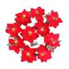 ديكورات عيد الميلاد 2 3 4M Poinsettia Garland الزهرة الاصطناعية الزهرة الزهرة الخفيفة الداخلية ديكور العطلات في الهواء الطلق 2023 Navidad Noel 230923