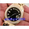 Versand Luxus Herren NEUE HERREN 18K GELBGOLD MASTERPIECE SCHWARZES DIAMOND ZIFFERBLATT 18948 Saphirglas Automatikarmbanduhren278V