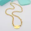 Colliers pendentifs Bijoux populaires européens et américains de haute qualité lettre pendentif ovale collier épais ensemble de collier pendentif ovale pour femmes