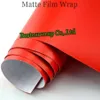 Envoltura de vinilo rojo mate con liberación de aire Matt Vinyl Red Car Wrap Covers Tamaño 1 52x30m Rollo 5x98ft285b