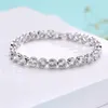 Fashion Brands Designer Round Cut CZ Stone Bracelet for Women Classical Tennis Bracelet & Bangle Jewelery Gift326H