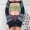 Women's Sweaters Y2K Aesthetic Grunge Shrug T-shirt 2000s Retro Knitted Sweater Off Shouder Long Sleeve Pullovers Vintage Cottage Crop Tops