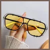 Sunglasses One-Piece Large Rim Men's And Women's To Make Big Face Thin-Looked Glasses For Driving Fashion