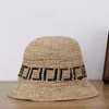 Frais casquettes de balle chapeaux INS été Lafite lettre F imprimer petit bord chapeau de pêcheur été parasol chapeau crème solaire chapeau WOMAN266M