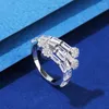 Cluster Rings LOKWAN 925 Sterling Silver Stacking Type Snowflake Micro Set Zircon Design Women's Personalized Creative Fashion Jewelry