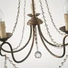 Hängslampor American Vintage Iron Crystal Tassel Lights French Loft matsal Living Candleholder Lighting