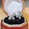 Edlen Schmuck Beliebte Heißer Verkauf 925 Sterling Silber Moissanit Schmetterling Ohrringe für Mädchen Frauen für Party Hochzeit