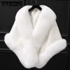 Kadın Cape Faux Fur Wrap Kadın Kürk Yakalama Pelerin Pelerin Panço Elbise Şal Sıcak Sonbahar ve Kış Toptan Eşarp 230923