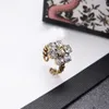 European Brand Fashion Cluster Rings Brass Gold Plated Diamond Charms for Wedding Party Vintage Finger Ring Costume Jewelry284W