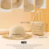 Hats Children's Two-piece Straw Hat Personalized Mustache Bucket Hat/Personalized Raw Edge Bag Summer