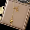 Pendant Necklaces Hulu Titanium Steel Necklace Plated 18k Gold Pull-out Collarbone Chain Tassel Letter For Women206V