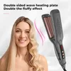 Alisadores de cabelo Crimper com 4 placas intercambiáveis Onda negativa Curler Volumizing Ferro Fluffy Curling Straightener 230923