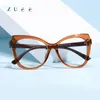 Sunglasses Oversized Cat Eye Reading Glasses Women 2023 Vintage Eyeglasses TR90 Computer Blue Protection Leopard Red