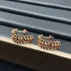 Gold-Diamant-High-End-Ohrstecker, klassischer Titanstahl, 18 Karat, liebevolle Designer-Ohrringe für Damen, zarter Modeschmuck mit Originalverpackung