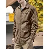 Herenjassen Amerikaanse retro-werkjas Lente en herfst Trendy merk losse maat 2023 inch overhemd Outdoor jacht Shir