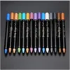Комбинация теней для век и подводки, 15 цветов, водостойкие перламутровые тени для век, карандаш-карандаш, стойкий блеск, мерцание, подводка для глаз, карандаш для глаз, инструменты для макияжа 230923