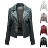 Femmes Cuir Fausse Fourrure QNPQYX Veste Femmes Automne Printemps Moto Biker Fermeture Éclair Rouge Noir Abricot Café Manteau Dames Vêtements D'extérieur Marron 230923