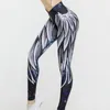 Leggings stampati ad ala Push Up Gym Donna Allenamento Jegging Moda Pantaloni yoga sexy Leggins fitness sportivi Vita alta