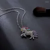 Chains Women's Girls Pendant Jewelry Children's Colored Pony Long Necklace Gifts