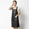 Aprons PU Apron Leather Vest Design Women Waterproof And Oilproof Kitchen Cooking Gown Adult Bib Waist 230923