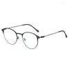 Occhiali da sole con montatura per occhiali con blocco della luce blu per uomo e donna, occhiali da vista con prescrizione in lega, ovale completo, unisex