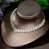 Colar brincos conjunto hibride elegante cz dubai nigeriano casamento africano jóias de noiva 4 pçs mujer cadenas y aretes N-1901