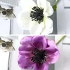 Fleurs décoratives 5 pièces simulées tête unique blanc violet fleur de camélia artificielle fausses plantes vertes maison fête de mariage Table de Noël