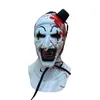 Maski imprezowe Maska Bloody Serifier Art The Cosplay Creepy Horror Demon Evil Joker Hat Helmet Halloween Costume Props 230923