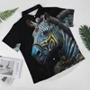 Camicie casual da uomo Camicia zebrata Ritratti di zombie Vacanza Camicette larghe alla moda Hawaii maniche corte Top oversize stampato