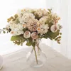 Dried Flowers Rose Artificial Silk Scrapbook Sunflower Christmas Wedding Party Bouquet for Vase Home Valentines Day Decoration 230923