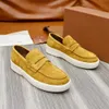 Mükemmel Beyefendi Takılar Yürüyüş Erkekler Sıradan Ayakkabı Travis LP Loafers Düz Düşük Üst Süet İnek Deri Oxfords Moccasins Kauçuk taban kutusu EU38-46