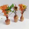 花瓶1PC中国スタイルミニマリストソリッドウッドベースリビングルームダイニングテーブルフラワーアレンジメント装飾装飾品の工芸