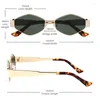 Zonnebril Veelhoekige Bril Gepolariseerde Heren Dames Retro Vintage Brillen Mode Metalen Tinten Optische Frames Zwart