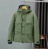 Men Hooded Down Coat Thick sport Windbreaker Waterproof Parkas pocket design Black Green Outdoor Jacket