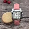 32mm Fashion Women's Watch Quartz Leather Silver Gold Dress Watch Ladies Square Tank rostfritt stålfodral Original Buckle Ana184f