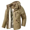 Mens Down Parkas Winter Jacket Casual Hooded Plush Warm Cotton Long Sleeve Parka European Casacas Para Hombre Outdoor 230923