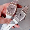 Beroemde Merk Mode wijnvat horloges CZ Quartz Polshorloge roestvrij staal waterdichte Klok vrouwen lederen Wijzerplaat watch197A