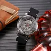 Relógios de pulso sdotter retro crânio relógio para homens luxo aço pulseira de couro moda quartzo relógio masculino presente relogio masculino gota