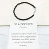 MG0138 Whole Black Onyx Anklet Handamde天然石マラビーズアンクレット4 mmミニジェムストーンジュエリー230J