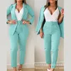 Zweiteilige Damen-Hosen-Set, elegante Outfits, Büro-Damenanzug, Y2K-INS-Kleidung, Umlegekragen, geknöpfter Blazer, Mantel mit Gürtel