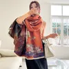 Foulards épais imprimé cachemire couverture écharpe femmes mode floral hiver pashmina chaud châle enveloppes femme voyage décontracté poncho gland 230923