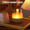 1pc 125ml Draagbare Cool Mist USB Led H2o Air Fire Flame Luchtbevochtiger Aroma Essentiële Olie Diffuser Luchtbevochtiger Luchtbevochtiger Kamer Kantoor Desktop Thuis Auto Luchtbevochtiger