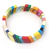 Strand YASTYT Trendy Colorful Broad Elastic Bracelet Thick Alloy Beads Friendship Summer Fashion Jewelry Holiday Accessory