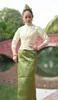 Etnische kleding Thailand traditioneel voor dames opstaande kraag toprok Thaise sytle clubhuis restaurant Greeter kleding jurk